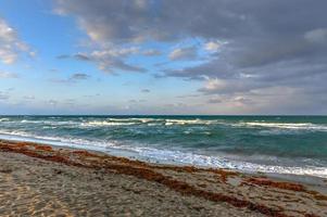 hollywood spiaggia Florida nel il sera come il sole è ambientazione. foto