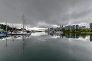 panoramico Visualizza di centro vancouver a partire dal stanley parco nel Vancouver, Canada. foto