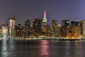 nuovo York città orizzonte Visualizza a partire dal cavalletto parco, lungo isola città, regine. foto