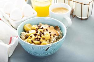 fiocchi d'avena con Caramellizzato banane foto