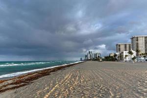 hollywood spiaggia Florida nel il sera come il sole è ambientazione. foto