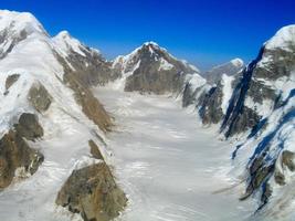 aereo Visualizza di ghiacciai nel denali nazionale parco, alaska foto