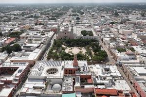 aereo Visualizza di plaza grande, il centro di Merida, Messico nel il yucatan penisola. foto