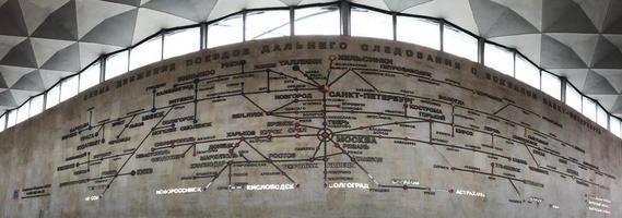 santo pietroburgo, Russia - giugno 30, 2018 - carta geografica nel il Mosca ferrovia stazione nel santo pietroburgo, Russia. foto