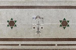 samarcanda, Uzbekistan - luglio 10, 2019 - gumbaz sinagoga, un' Lavorando 19esimo secolo sinagoga, costruito nel 1891 per di samarcanda ebraico Comunità. Visualizza menorah e stella di david su esterno. foto