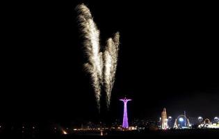 fuochi d'artificio di coney island beach foto