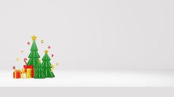 allegro Natale 3d rendere composizione con ornamento per evento vendita sociale media e atterraggio pagina foto