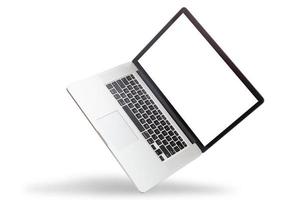il computer portatile isolato su bianca con ritaglio sentiero foto