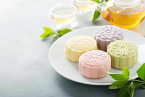 neve pelle mooncakes per il medio autunno Festival foto