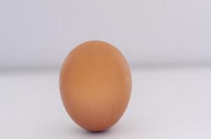 ritratto di singolo crudo uovo, isolato su bianca sfondo foto