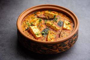 paneer khus khus curry o Villetta formaggio posto masala fatto utilizzando papavero semi, indiano ricetta foto