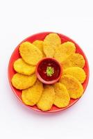 croccante Patata rava fritte fette o battyache Kaap o batata semolino friggere spuntini a partire dal India foto