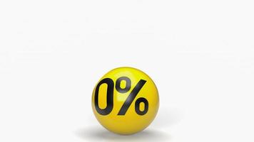 zero per cento su giallo palla 3d interpretazione foto