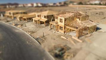 aereo Visualizza di nuovo le case costruzione luogo con tilt-shift sfocatura foto