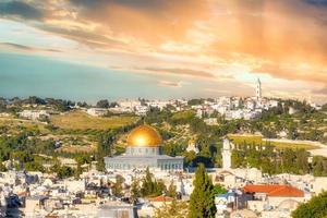 Gerusalemme con il montare di olive foto