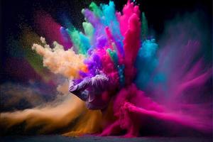 un' immagine di spruzzo di colore polvere nel un' holi Festival nel India foto