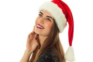 ritratto di contento carino donna nel Santa cappello foto