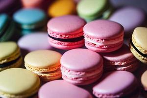 caduta pila di macarons , morbido e naturale colore foto