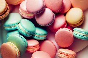 caduta pila di macarons , morbido e naturale colore foto