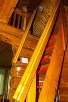 vacanza e interno design nel un' vacanza di legno cabina Germania. foto