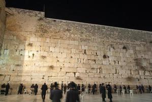 occidentale parete, Gerusalemme a notte foto