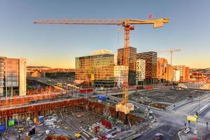 Oslo, Norvegia - febbraio 27, 2016 - moderno attività commerciale architettura sotto costruzione nel il centro di Oslo, Norvegia. foto