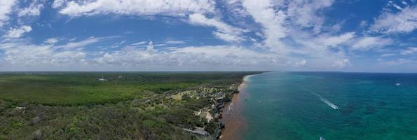 aereo panoramico Visualizza di il Maya archeologico zona nel tulum nel quintana roo, Messico. foto