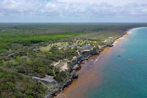 aereo panoramico Visualizza di il Maya archeologico zona nel tulum nel quintana roo, Messico. foto