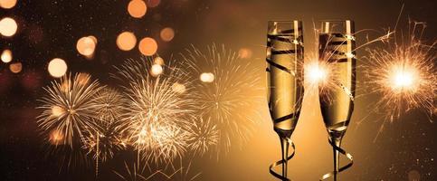 sfondo di celebrazione di capodanno con champagne foto