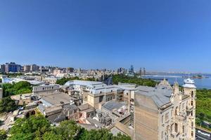 panoramico Visualizza di il orizzonte di il città di baku, azerbaigian. foto