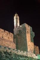 Torre di davide, Gerusalemme a notte foto