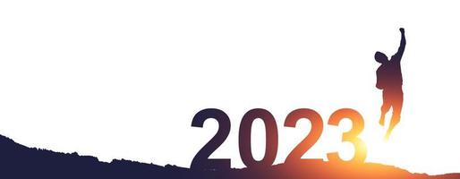 contento nuovo anno sfondo. riuscito saltare per il anno 2023. foto