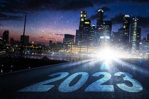 contento nuovo anno sfondo. riuscito inizio per il anno 2023. foto