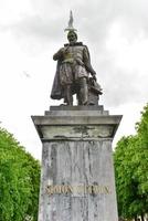 bronzo statua di simon stevino, matematico e fisico, Bruges, Belgio foto