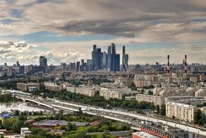 aereo Visualizza di il città orizzonte nel Mosca, Russia durante il giorno. foto