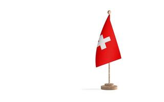 Svizzera pennone con bianca spazio sfondo Immagine foto