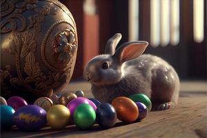 Pasqua, aprile 9, cristiano giorno per commemorare il risurrezione di Gesù, un' simbolo di speranza, rinascita e perdono, il Pasqua uovo caccia decora uova con modelli e luminosa colori. foto