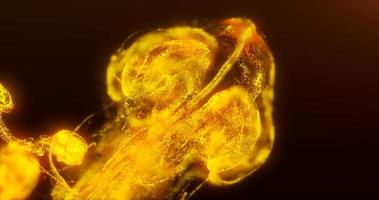 astratto fluido esplosione iridescente giallo onde raggiante energia magico con sfocatura effetto nel liquido acqua. astratto sfondo foto