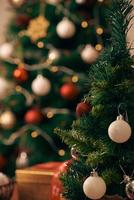 decorazione Natale albero su luminosa sfondo foto