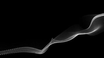 un' in movimento digitale 3d onda. futuristico buio sfondo con dinamico bianca particelle. il concetto di grande dati. cyberspazio. 3d interpretazione foto
