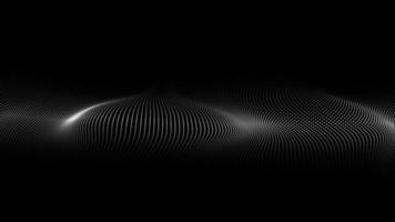 un' in movimento digitale 3d onda. futuristico buio sfondo con dinamico bianca particelle. il concetto di grande dati. cyberspazio. 3d interpretazione foto