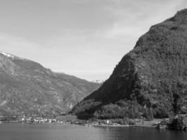 flam e l'aurlandsfjord in Norvegia foto