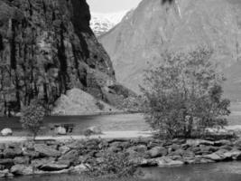 flam e l'aurlandsfjord in Norvegia foto