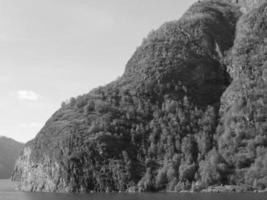 flam e l'aurlandsfjord in Norvegia foto