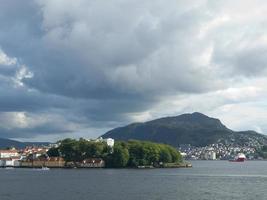 il città di Bergen e il fiordi di Norvegia foto