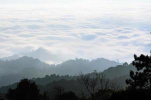 paesaggio di nube sopra cordigliera nel il mattina foto