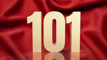 oro numero 101 su rosso seta per attività commerciale concetto foto
