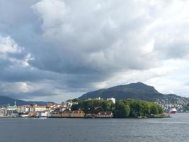 il città di Bergen e il fiordi di Norvegia foto