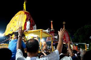 1 ° luglio 2022, Calcutta, ovest Bengala, India. festeggiare rath yatra foto