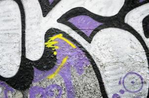 struttura di un' frammento di il parete con graffiti la pittura, quale è raffigurato su esso. un Immagine di un' pezzo di graffiti disegno come un' foto su strada arte e graffiti cultura temi